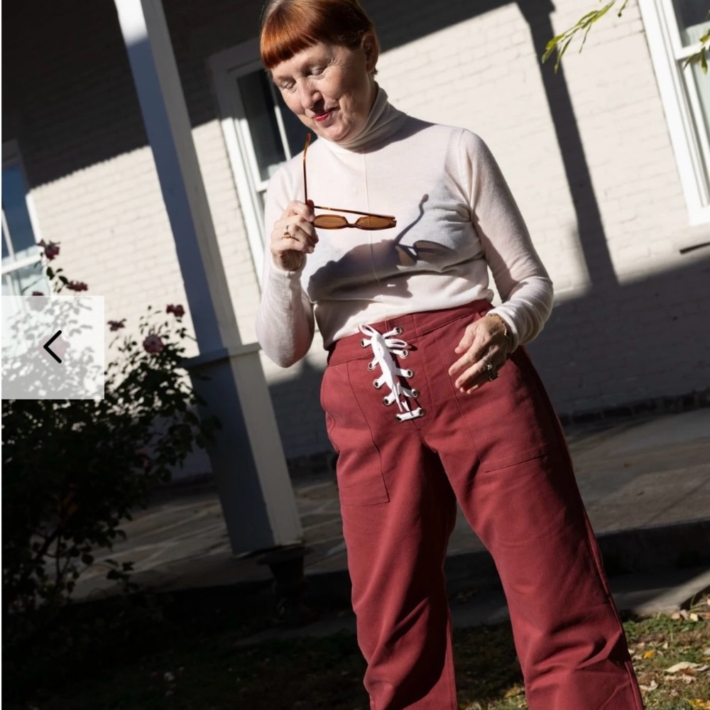 NIKKI CHASIN Lasso Lace-Up Pants terracotta